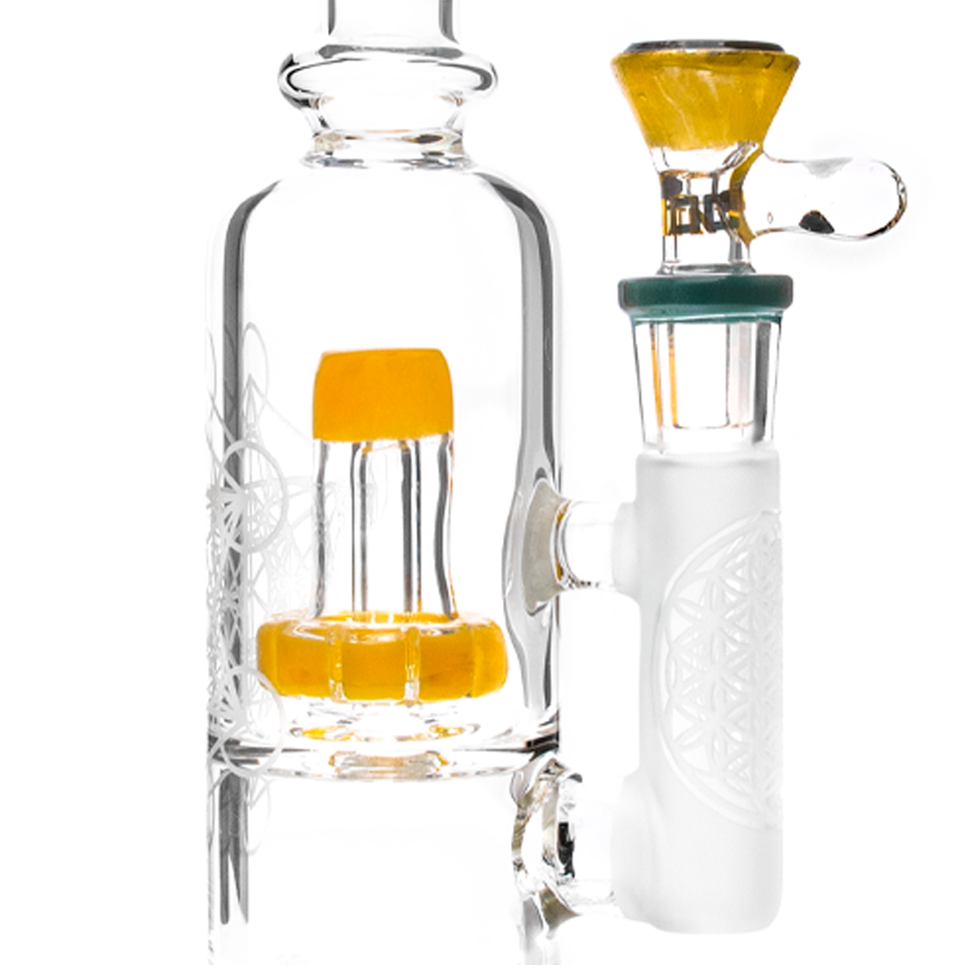 Hi-Lyfe Straight Tube Capsule in Clear, Teal, and Yellow
