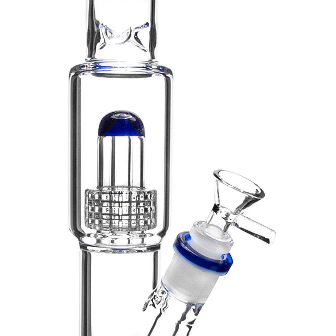 Power Tube 13 Inch Boro Schott Glass in Blue D and Milky Blue