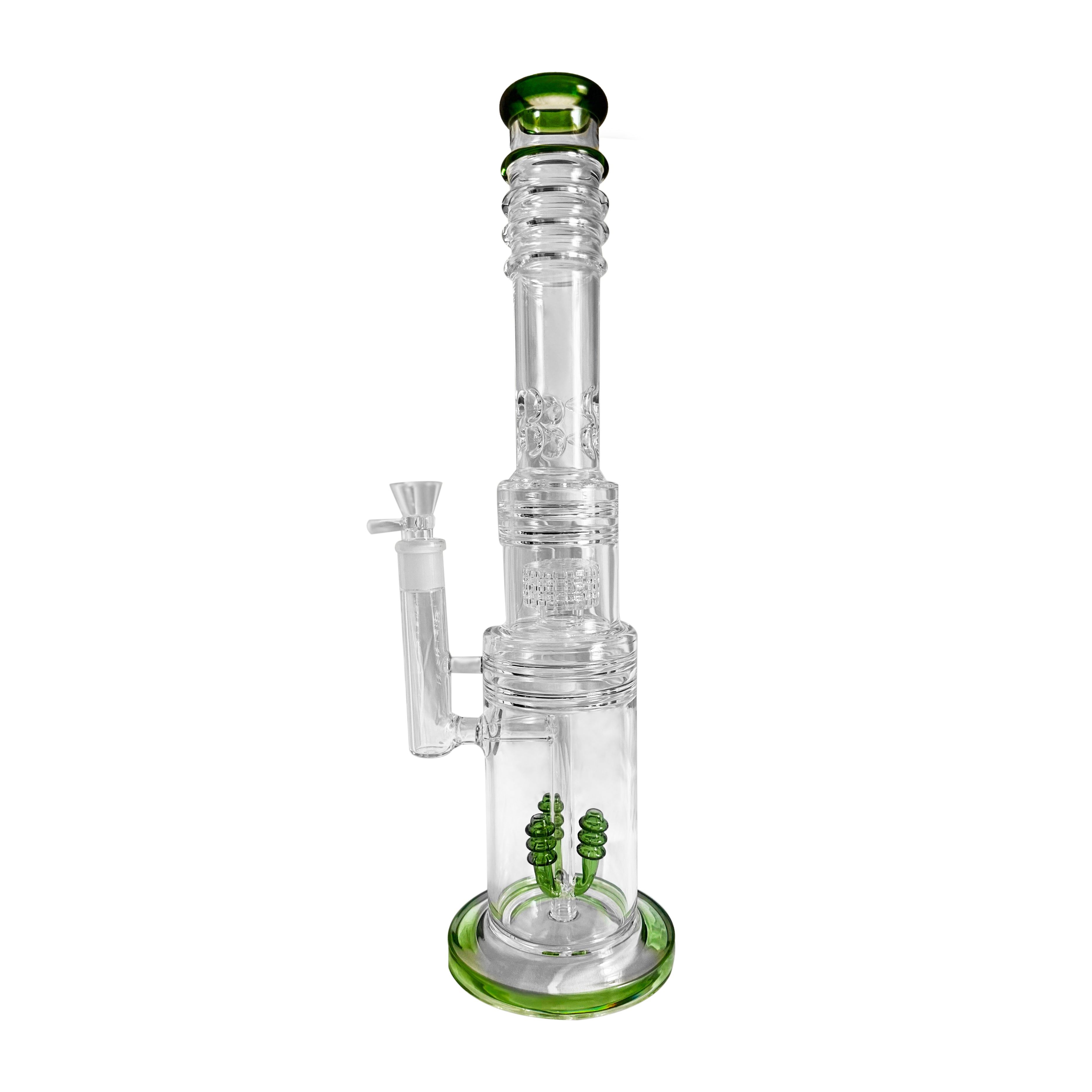 Bean Stock bong - 18-inch tall borosilicate glass cannabis bong by Hi-Lyfe