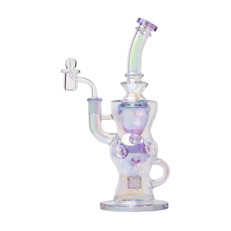 Color-accented 11.5 inch Swiss Incycler dab rig with Swiss percolator and bent neck