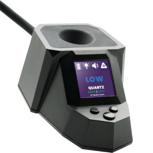 Dab Rite PRO digital IR thermometer with full-color display showing quartz mode and temperature status