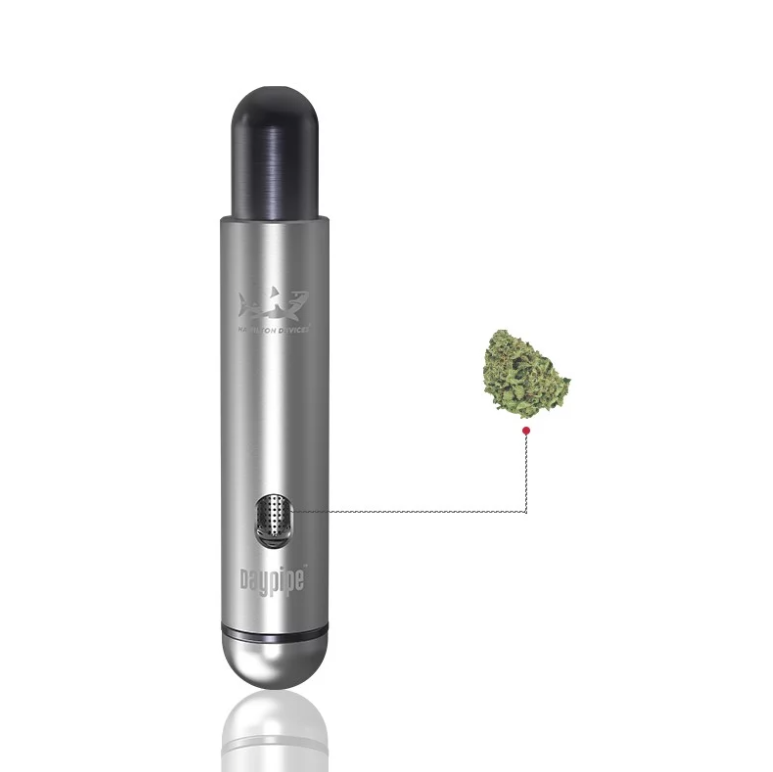 Hi-Lyfe Daypipe in Graphite and Red - Anodized Stainless Steel Dry Herb Pipe