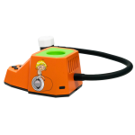 Rear view of Dab Rite Terp Wars edition showing vent detail, green silicone bowl insert, and cartoon character decal
