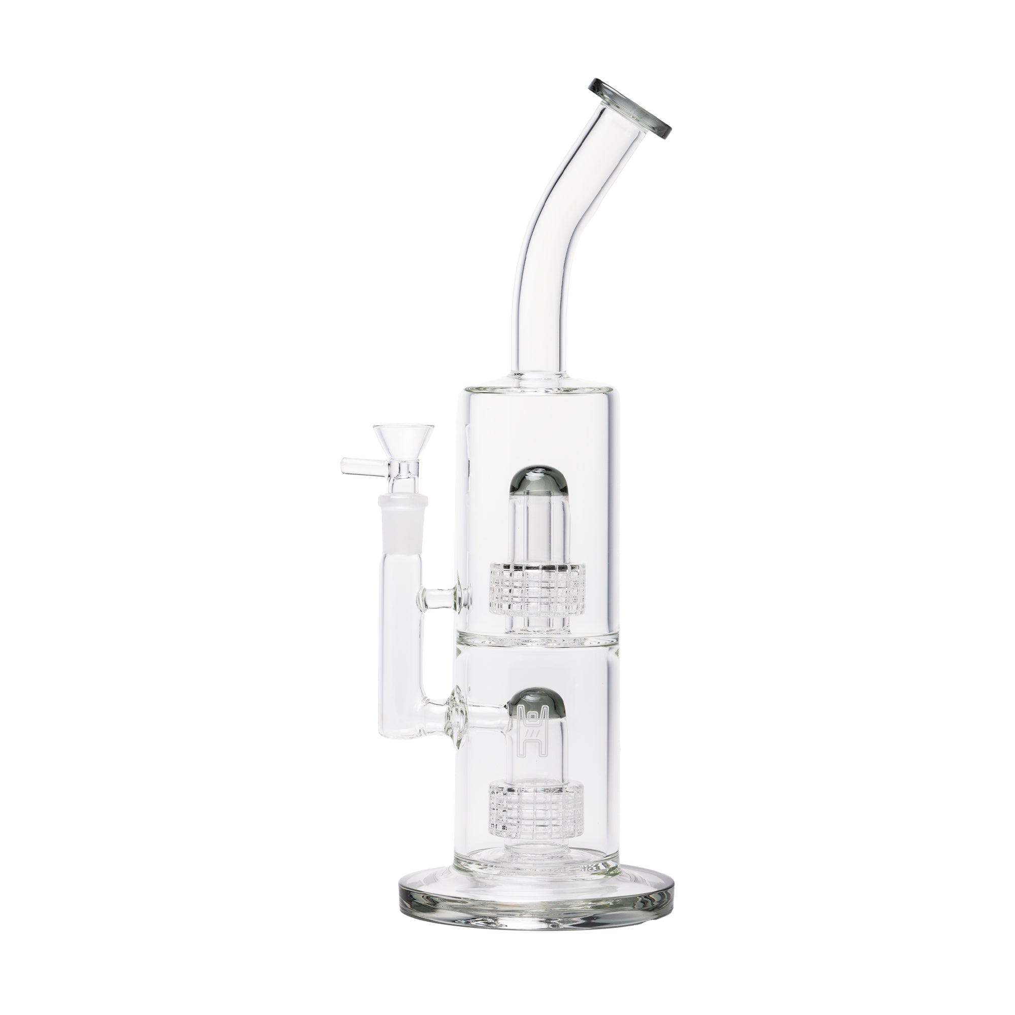 Morpheus Water Pipe – Grid Perc Bong with Clear Base and Side Bowl