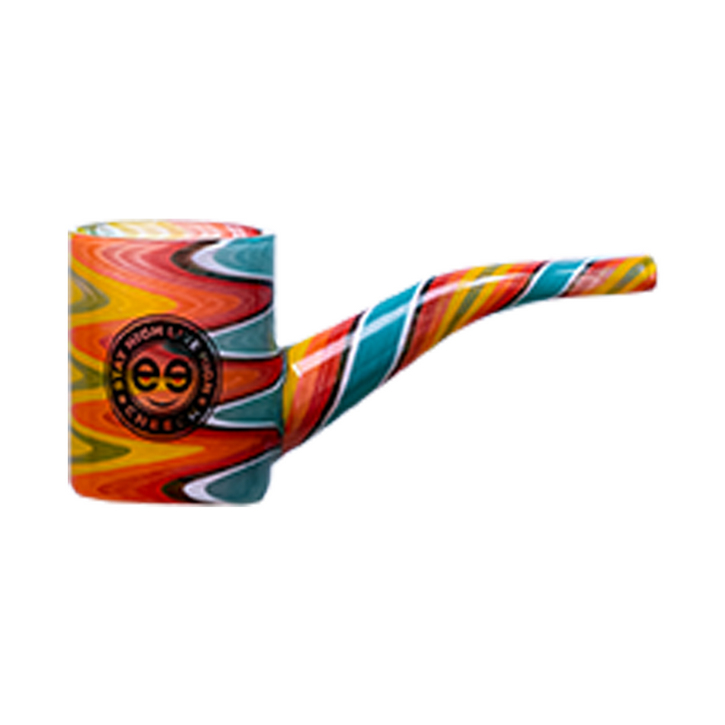 Swirl Proxy Pipe - Hand-blown glass cannabis pipe with unique swirl design by Hi-Lyfe