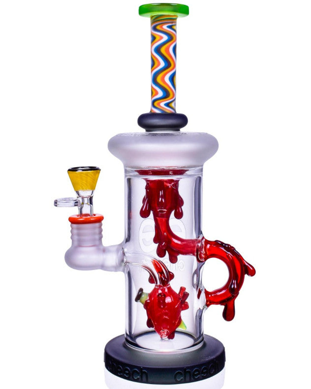 Wounded Heart 12" Heart Dripping Eye Bong (Red)