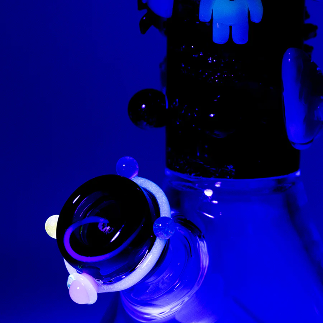 Galactic Baby Beaker with glow-in-the-dark accents by Empire Glassworks