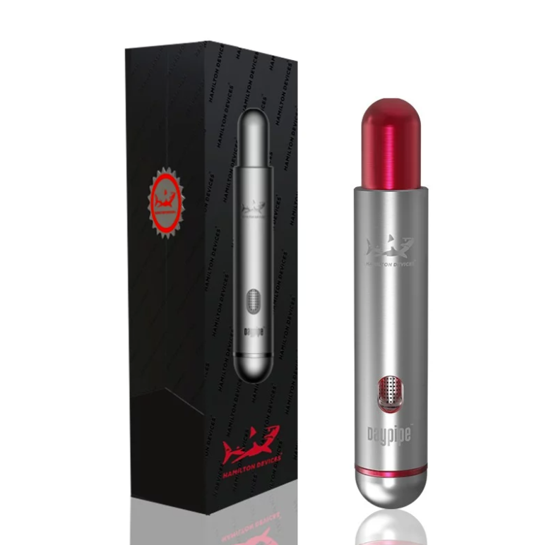 Hi-Lyfe Daypipe in Graphite and Red - Anodized Stainless Steel Dry Herb Pipe