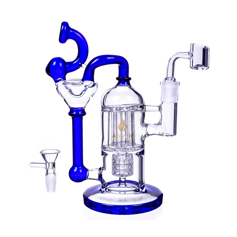 9” Smiler Dual Perc Bong/Dab Rig