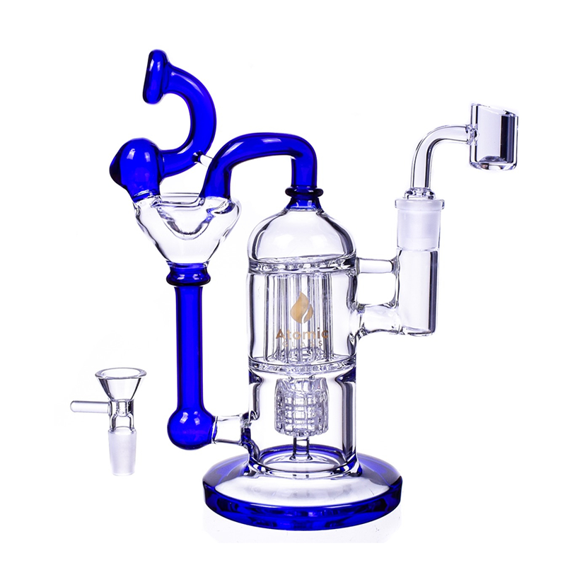 9” Smiler Dual Perc Bong/Dab Rig